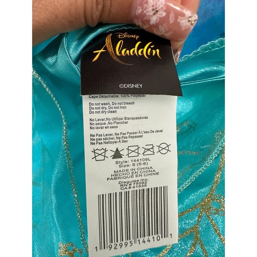 NWOT Disguise Disney Aladdin Girls Deluxe Jasmine Halloween Dress Up Costume 5-6 - Picture 6 of 7